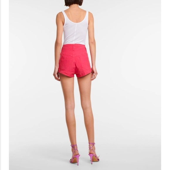 Isabel Marant Deversonbb High Waist Linen Blend Shorts NWT Raspberry - Picture 5 of 13